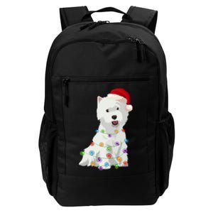 West Highland White Terrier Westie Christmas Lights Xmas Dog Long Sleeve Daily Commute Backpack