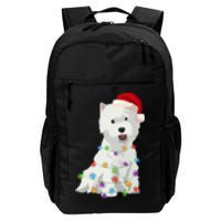 West Highland White Terrier Westie Christmas Lights Xmas Dog Long Sleeve Daily Commute Backpack