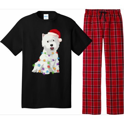 West Highland White Terrier Westie Christmas Lights Xmas Dog Long Sleeve Pajama Set