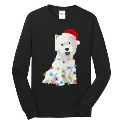 West Highland White Terrier Westie Christmas Lights Xmas Dog Long Sleeve Tall Long Sleeve T-Shirt