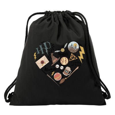 Witch Heart Wizard Lover Magical Trending Gift Idea Drawstring Bag