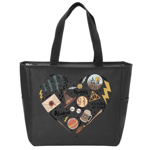 Witch Heart Wizard Lover Magical Trending Gift Idea Zip Tote Bag