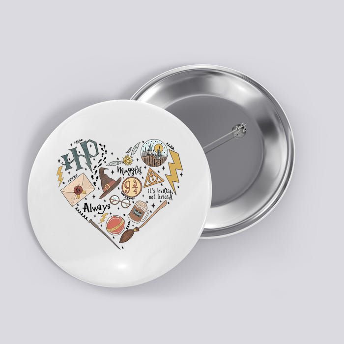 Witch Heart Wizard Lover Magical Trending Gift Idea Button