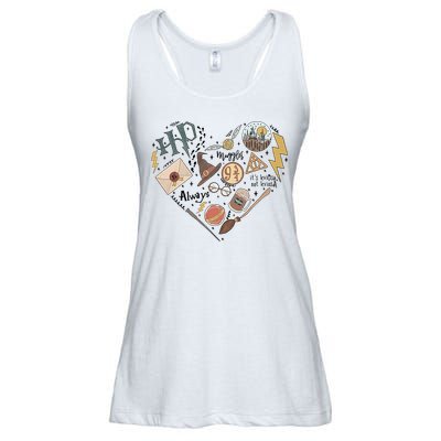 Witch Heart Wizard Lover Magical Trending Gift Idea Ladies Essential Flowy Tank
