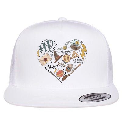 Witch Heart Wizard Lover Magical Trending Gift Idea Flatbill Hat