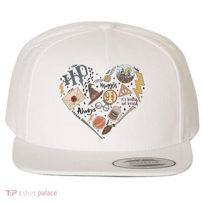 Witch Heart Wizard Lover Magical Trending Gift Idea Wool Snapback Cap