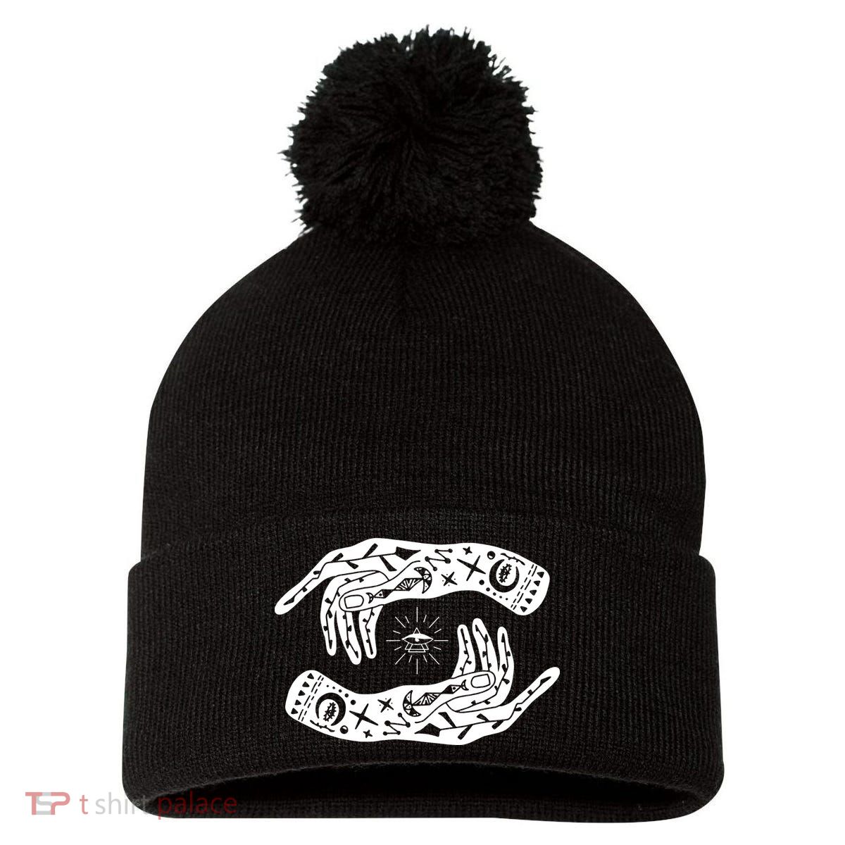 Witch Hands Wicca Pagan Witchcraft Witchy Pom Pom 12in Knit Beanie