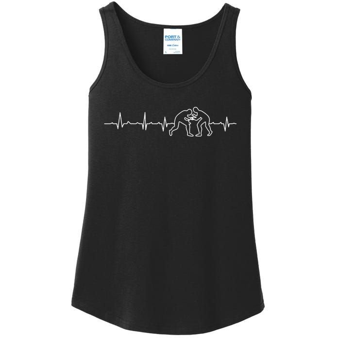 Wrestlers Heartbeat Wrestling MMA Fighter   Ladies Essential Tank