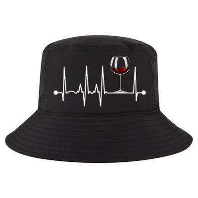 Wine Heartbeat Wine Drinker Lover Tasting Gift Wine Glass Cool Comfort Performance Bucket Hat