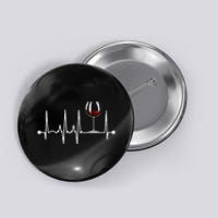 Wine Heartbeat Wine Drinker Lover Tasting Gift Wine Glass Button