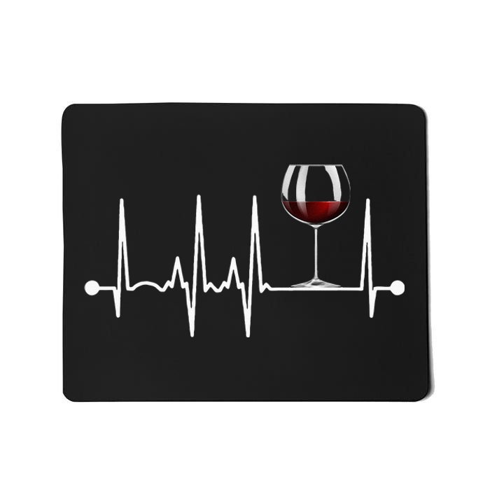 Wine Heartbeat Wine Drinker Lover Tasting Gift Wine Glass Mousepad