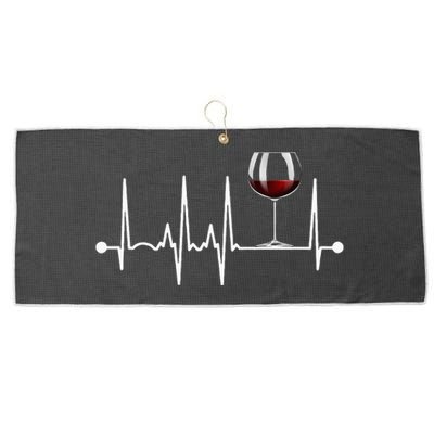 Wine Heartbeat Wine Drinker Lover Tasting Gift Wine Glass Large Microfiber Waffle Golf Towel