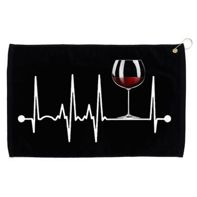 Wine Heartbeat Wine Drinker Lover Tasting Gift Wine Glass Grommeted Golf Towel