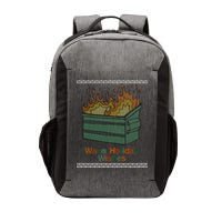 Warm Holiday Wishes Trash Can Flame Ugly Christmas Vector Backpack