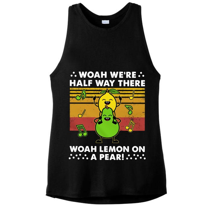 WeRe Half Way There Woah Summer Lemon On A Pear Happy Ladies PosiCharge Tri-Blend Wicking Tank