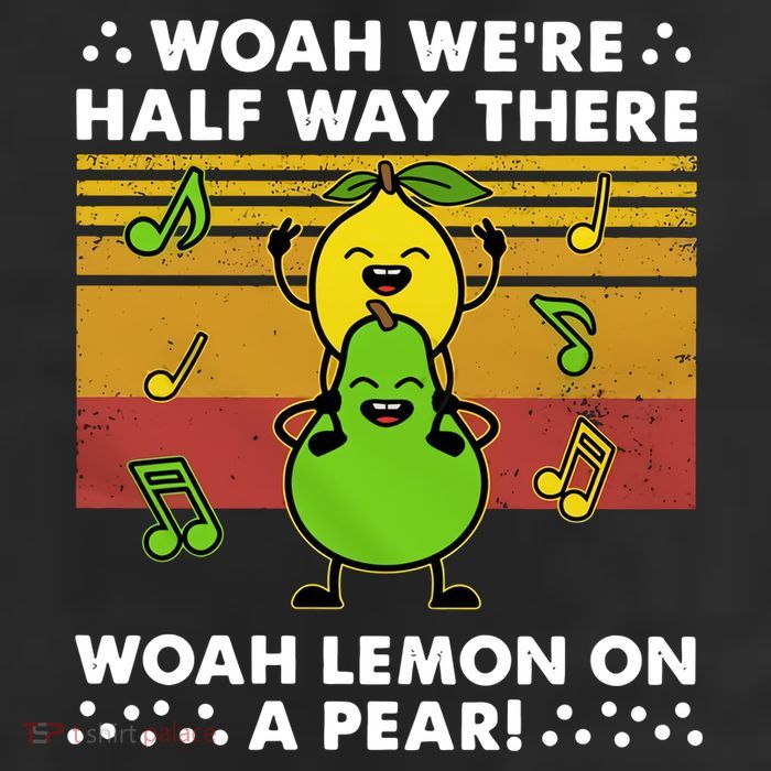WeRe Half Way There Woah Summer Lemon On A Pear Happy 7 Panel Mesh Trucker Snapback Hat