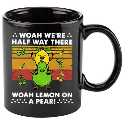 WeRe Half Way There Woah Summer Lemon On A Pear Happy 11oz C Handle Ceramic Mug
