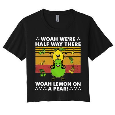 WeRe Half Way There Woah Summer Lemon On A Pear Happy Crop Top