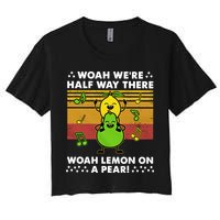 WeRe Half Way There Woah Summer Lemon On A Pear Happy Crop Top