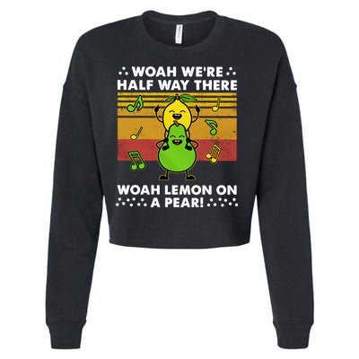 WeRe Half Way There Woah Summer Lemon On A Pear Happy Cropped Pullover Crew