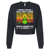 WeRe Half Way There Woah Summer Lemon On A Pear Happy Cropped Pullover Crew