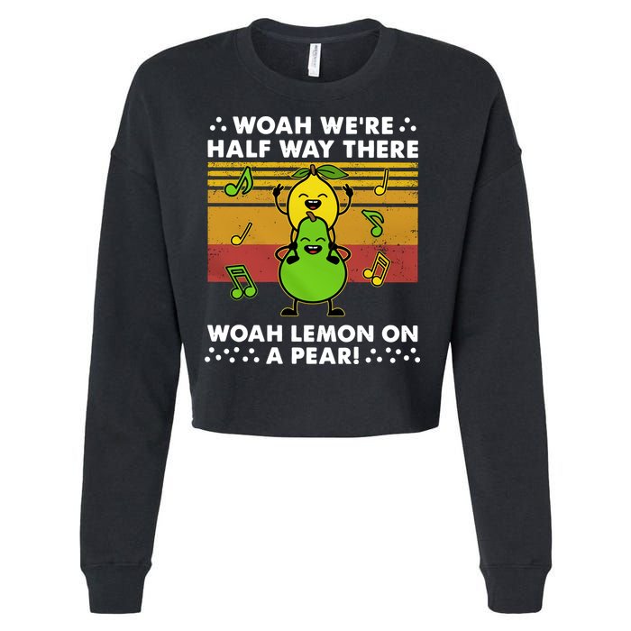 WeRe Half Way There Woah Summer Lemon On A Pear Happy Cropped Pullover Crew