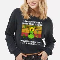 WeRe Half Way There Woah Summer Lemon On A Pear Happy Cropped Pullover Crew