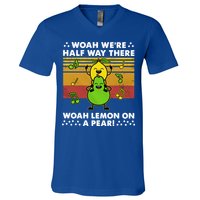 WeRe Half Way There Woah Summer Lemon On A Pear Happy V-Neck T-Shirt