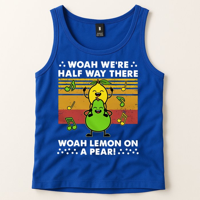 WeRe Half Way There Woah Summer Lemon On A Pear Happy Tank Top