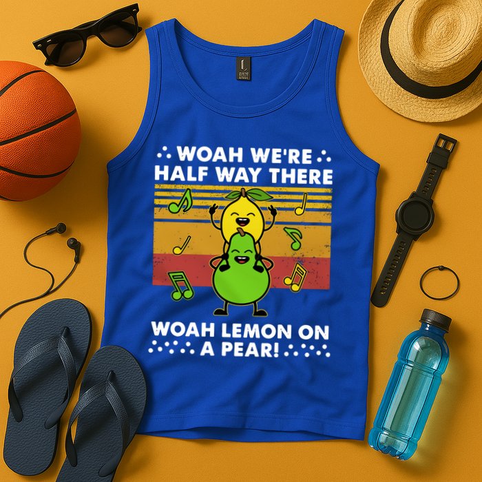 WeRe Half Way There Woah Summer Lemon On A Pear Happy Tank Top