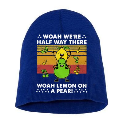 WeRe Half Way There Woah Summer Lemon On A Pear Happy Short Acrylic Beanie