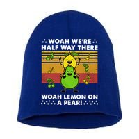 WeRe Half Way There Woah Summer Lemon On A Pear Happy Short Acrylic Beanie