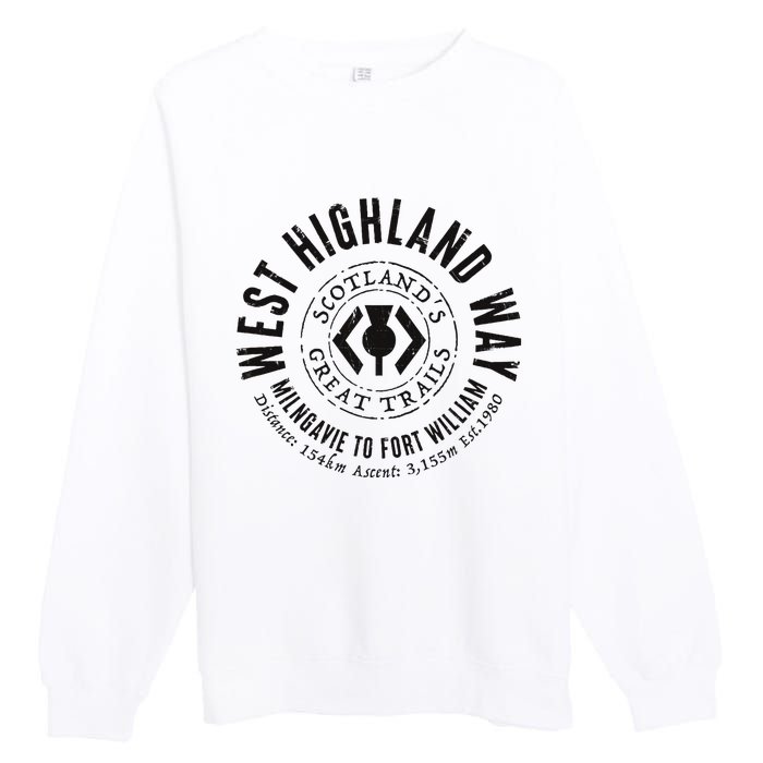 West Highland Way Scotland Great Hikes Premium Crewneck Sweatshirt