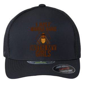 Wanna Hang With My Beekeeper Apiarist Beekeeping Gift Flexfit Unipanel Trucker Cap