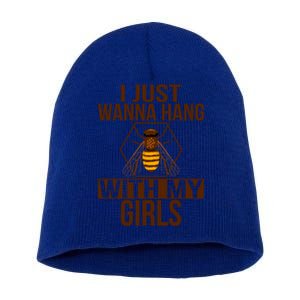 Wanna Hang With My Beekeeper Apiarist Beekeeping Gift Short Acrylic Beanie