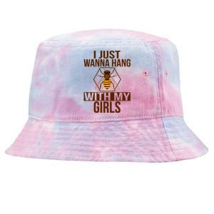 Wanna Hang With My Beekeeper Apiarist Beekeeping Gift Tie-Dyed Bucket Hat