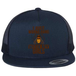 Wanna Hang With My Beekeeper Apiarist Beekeeping Gift Flat Bill Trucker Hat