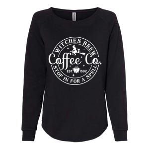 Wo Halloween Witch Motif - Witches Brew Coffee & Co Womens California Wash Sweatshirt