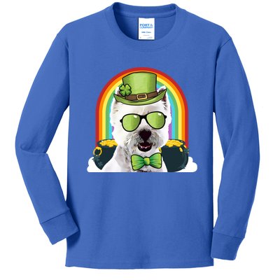 West Highland White Terrier Dog Funny St Patricks Day Gift Kids Long Sleeve Shirt