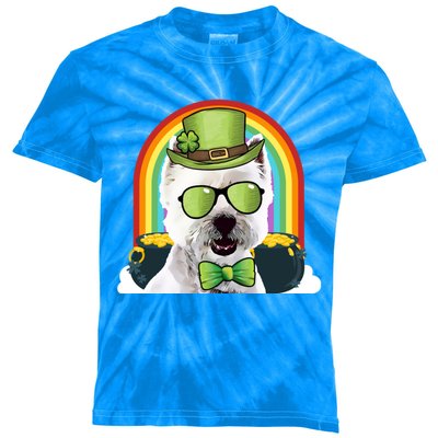 West Highland White Terrier Dog Funny St Patricks Day Gift Kids Tie-Dye T-Shirt