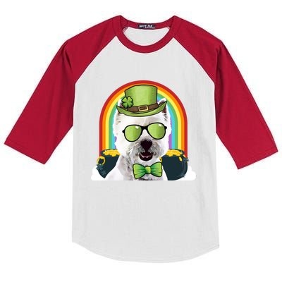 West Highland White Terrier Dog Funny St Patricks Day Gift Kids Colorblock Raglan Jersey