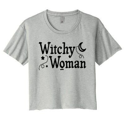 Witchy Halloween Wiccan Follower Pagan Ritual Gift Women's Crop Top Tee