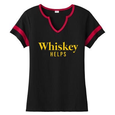 Whiskey Helps Ladies Halftime Notch Neck Tee