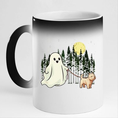 West Highland White Terrier Westie Walking Ghost Halloween 11oz Black Color Changing Mug