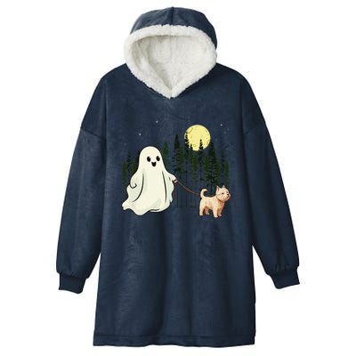 West Highland White Terrier Westie Walking Ghost Halloween Hooded Wearable Blanket