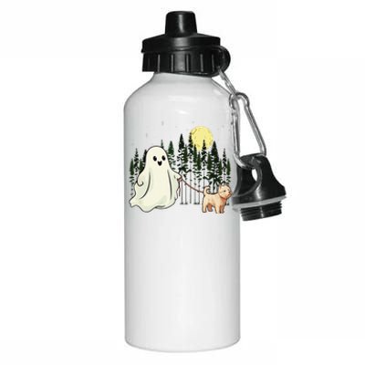 West Highland White Terrier Westie Walking Ghost Halloween Aluminum Water Bottle