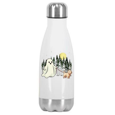 West Highland White Terrier Westie Walking Ghost Halloween Stainless Steel Insulated Water Bottle