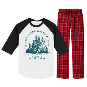 Winter Hiking Warms My Soul Washington State Raglan Sleeve Pajama Set