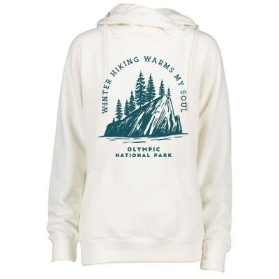 Winter Hiking Warms My Soul Washington State Womens Funnel Neck Pullover Hood