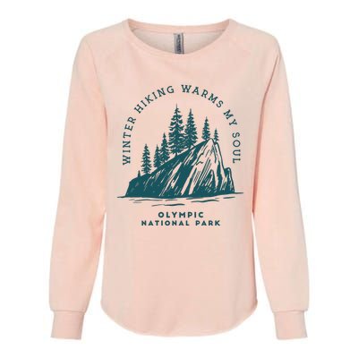 Winter Hiking Warms My Soul Washington State Womens California Wash Sweatshirt